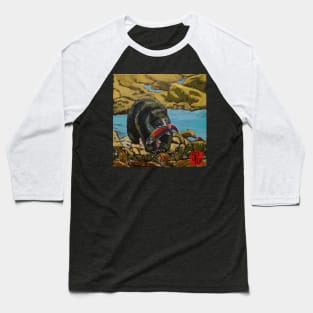 Black Bear and Salmon west coast Baseball T-Shirt